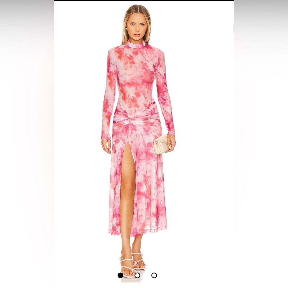 Bardot Lea Midi Dress in Pink Tie Dye Small NWOT